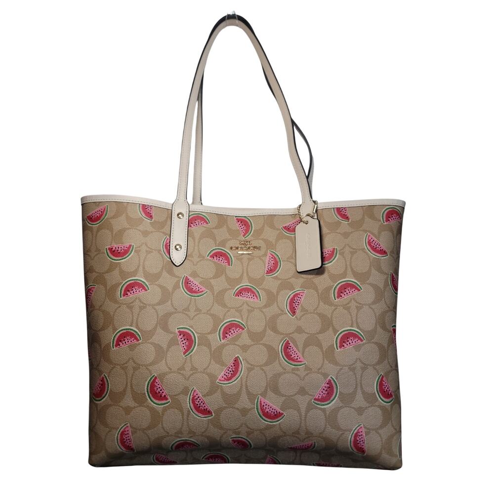 Coach Signature Watermelon Print Reversible Tote